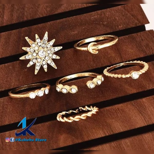 Set de anillos dorado estrella