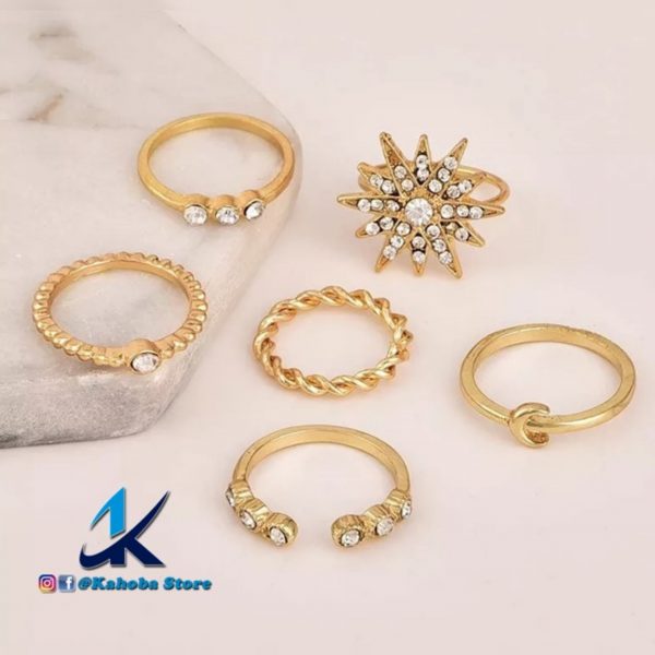 Set de anillos dorado estrella