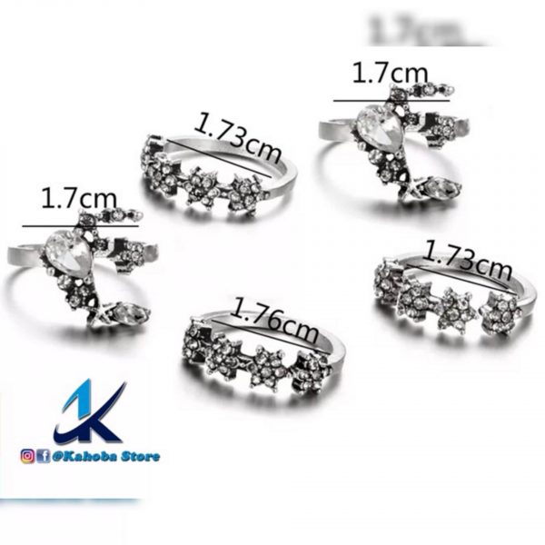 Set de anillos luna brillantes plata