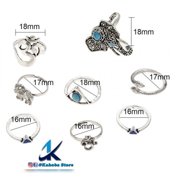 Set de anillos vintage plata elefante