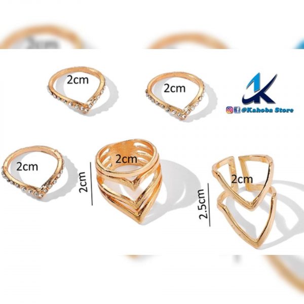 Set de anillos geométricos dorado