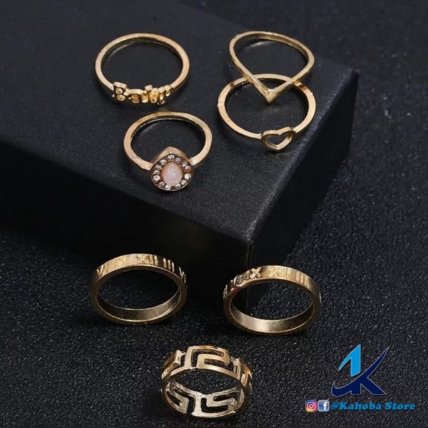 Set de anillos dorado baby romano