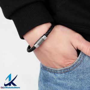 Pulsera negra de acero inox