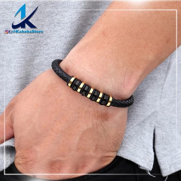 pulsera negro y dorado