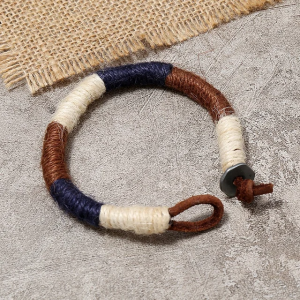 Pulsera de hijo y cuero café