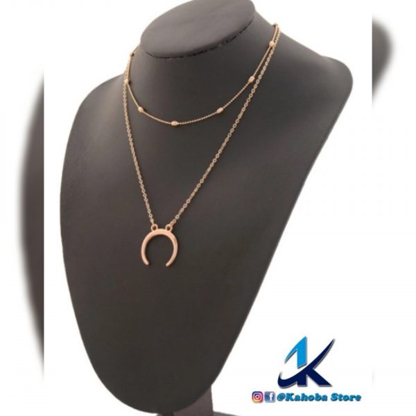 Collar dorado doble lunita