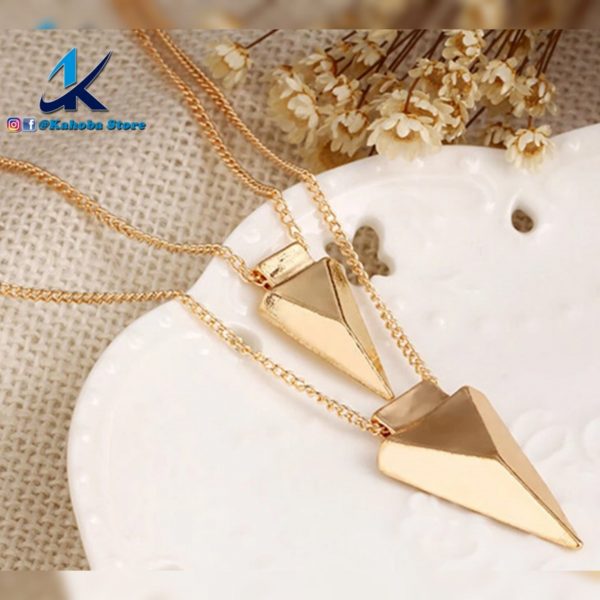 Collar doble dorado triangular