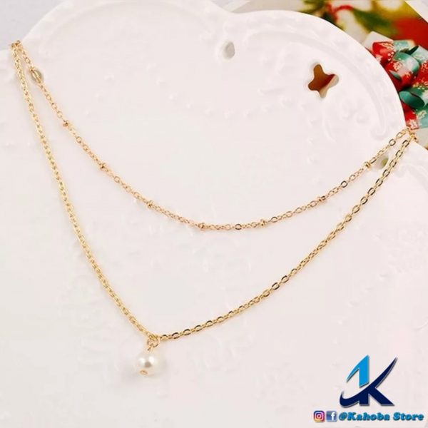 Collar dorado doble con perlita