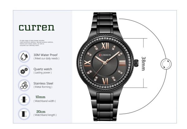 Reloj CURREN de mujer de acero inox negro