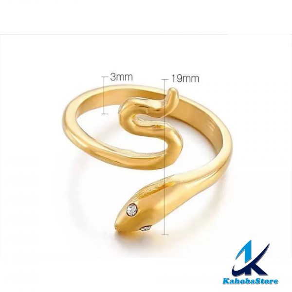 anillo inox serpiente dorado