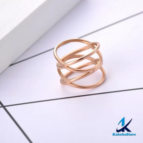 anillo inox en forma de x