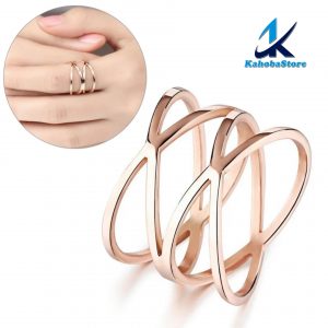 anillo inox en forma de x