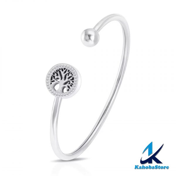 pulsera inox arbol de vida plata