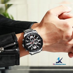 reloj de acero inoxidable negro