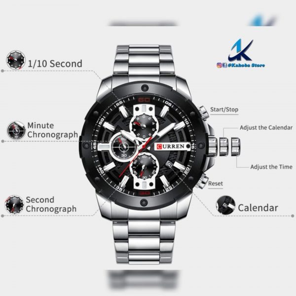 reloj de acero inoxidable negro