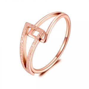 Anillo Inox doble dorado rosa