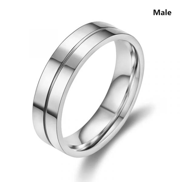 Anillo Inox parejas plateado simple