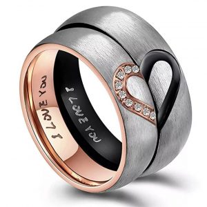 Anillo Inox parejas unión de corazón