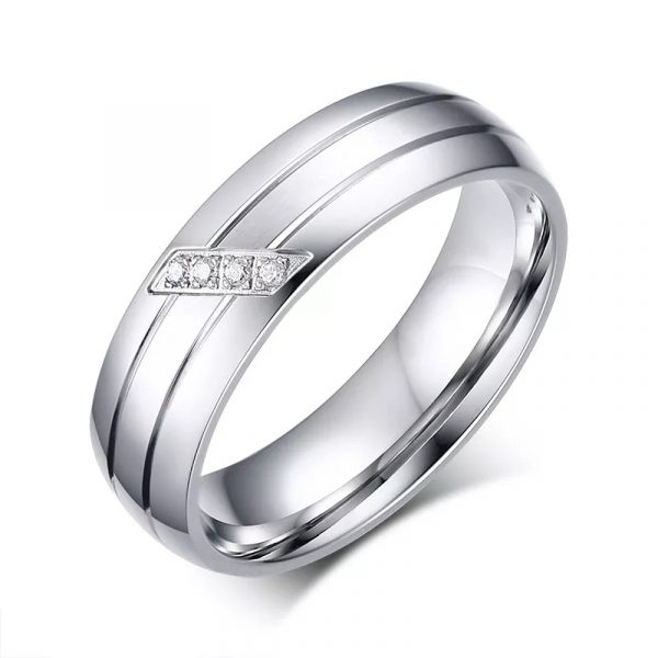 Anillo Inox parejas plateado 