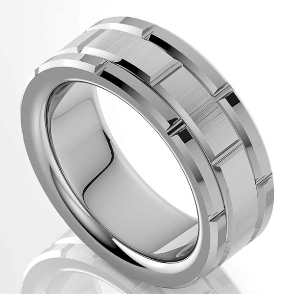 Anillo Inox plata detalles de trilla