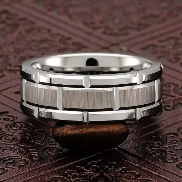 Anillo Inox plata detalles de trilla