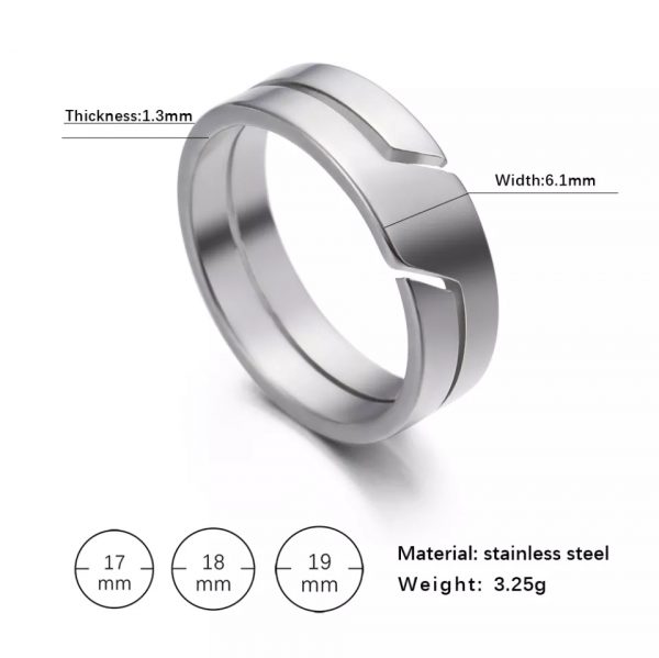 Anillo Inox plata tipo S