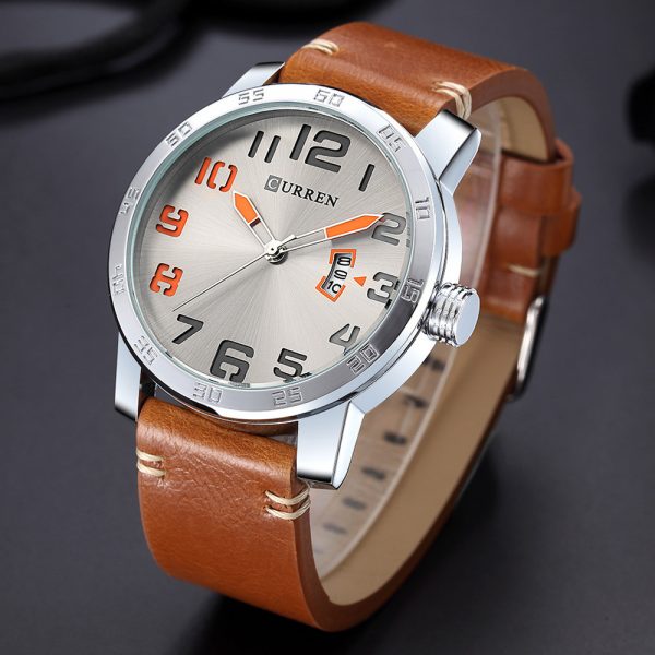 Reloj CURREN color crema con detalles plateado