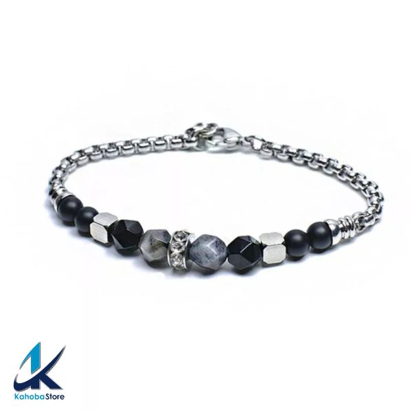 Pulsera Inox plata con piedras