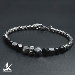 Pulsera Inox plata con piedras