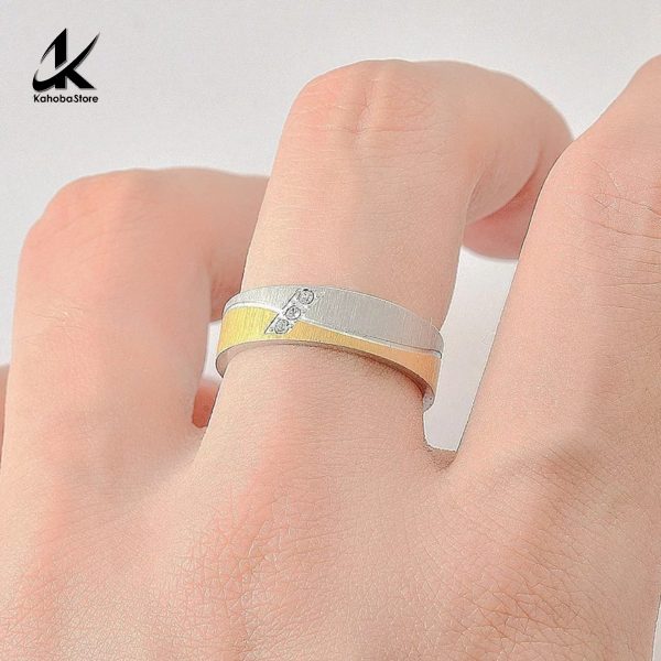 Anillo Inox parejas dorado plata