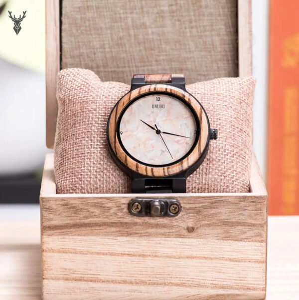 Reloj de madera Sándalo Mármol