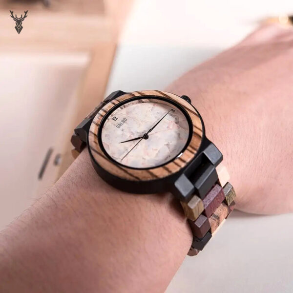 Reloj de madera Sándalo Mármol