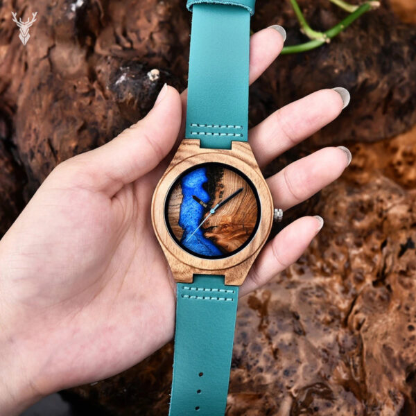 Reloj de bambú Acuario