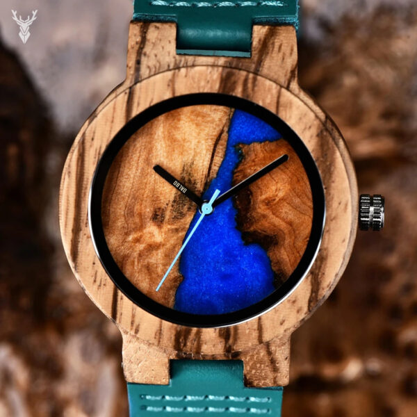 Reloj de bambú Acuario